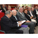 ! José Martel con otros compañeros homenajeados en el acto de celebración del 150 Aniversario de la Escuela Normal Elemental de Maestros de Las Palmas